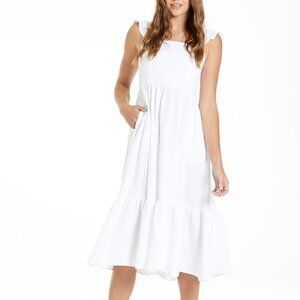 NWT - Another Love Elena Tank Midi Dress in White Cotton Gauze